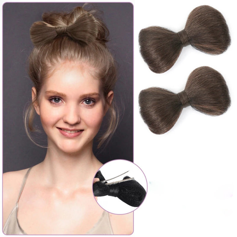 Women's Clip-in Hair Extensions Pink High-Temperature Fiber with Bow Detail
