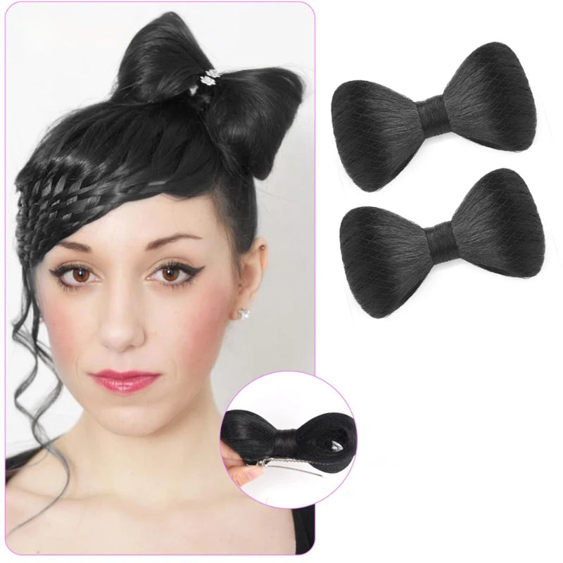 Women's Clip-in Hair Extensions Pink High-Temperature Fiber with Bow Detail