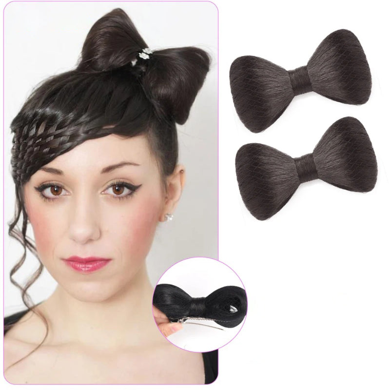 Women's Clip-in Hair Extensions Pink High-Temperature Fiber with Bow Detail