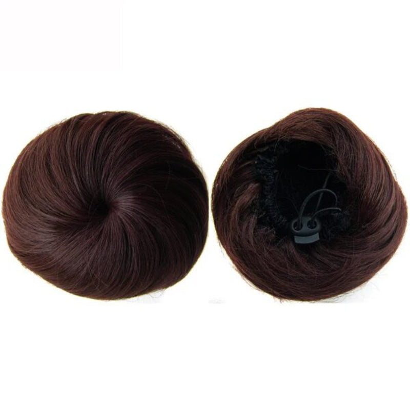 Women's Clip In Hair Bun Extension Adjustable Drawstring Synthetic Fiber