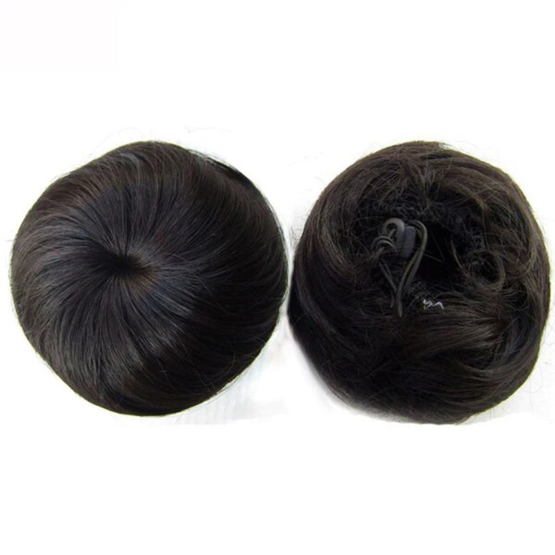 Women's Clip In Hair Bun Extension Adjustable Drawstring Synthetic Fiber