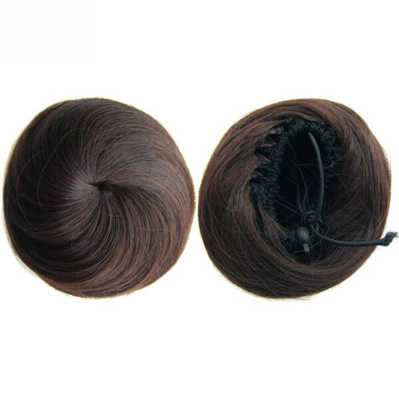 Women's Clip In Hair Bun Extension Adjustable Drawstring Synthetic Fiber