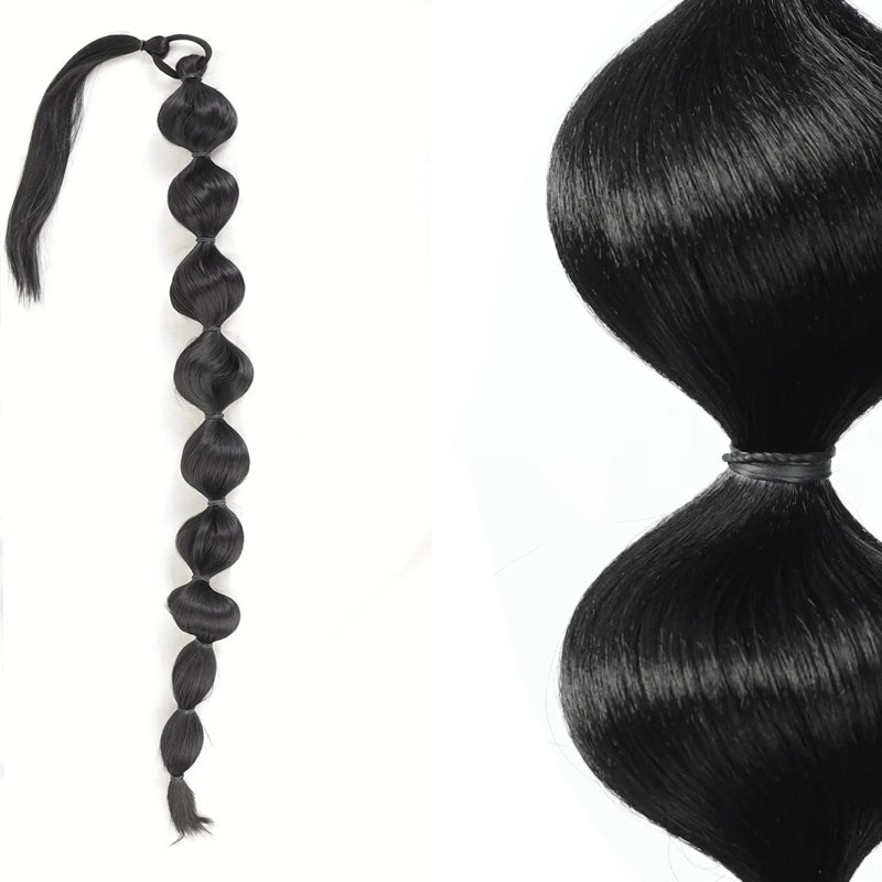 Women's Clip In Ponytail Extension Black High-Temperature Fiber 70cm