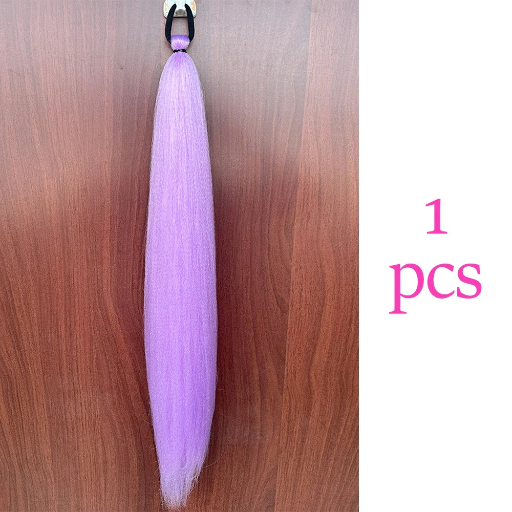 Women's Clip In Ponytail Extension Multi-Color Synthetic Long Hairpiece