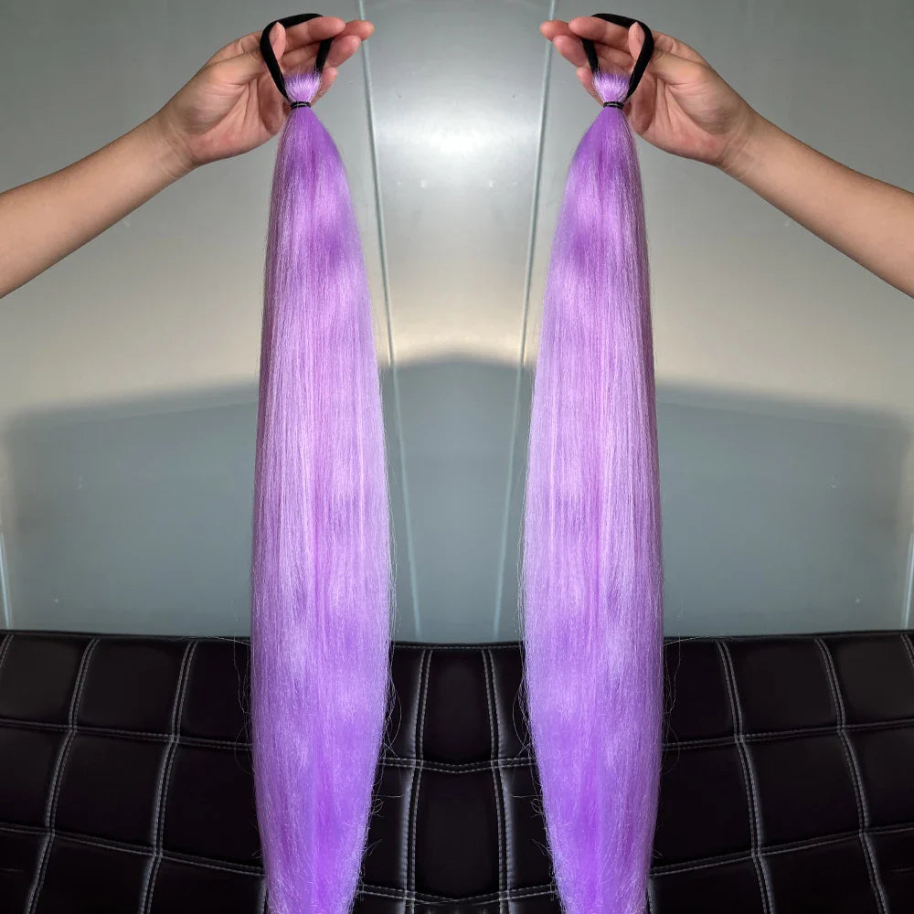 Women's Clip In Ponytail Extension Multi-Color Synthetic Long Hairpiece