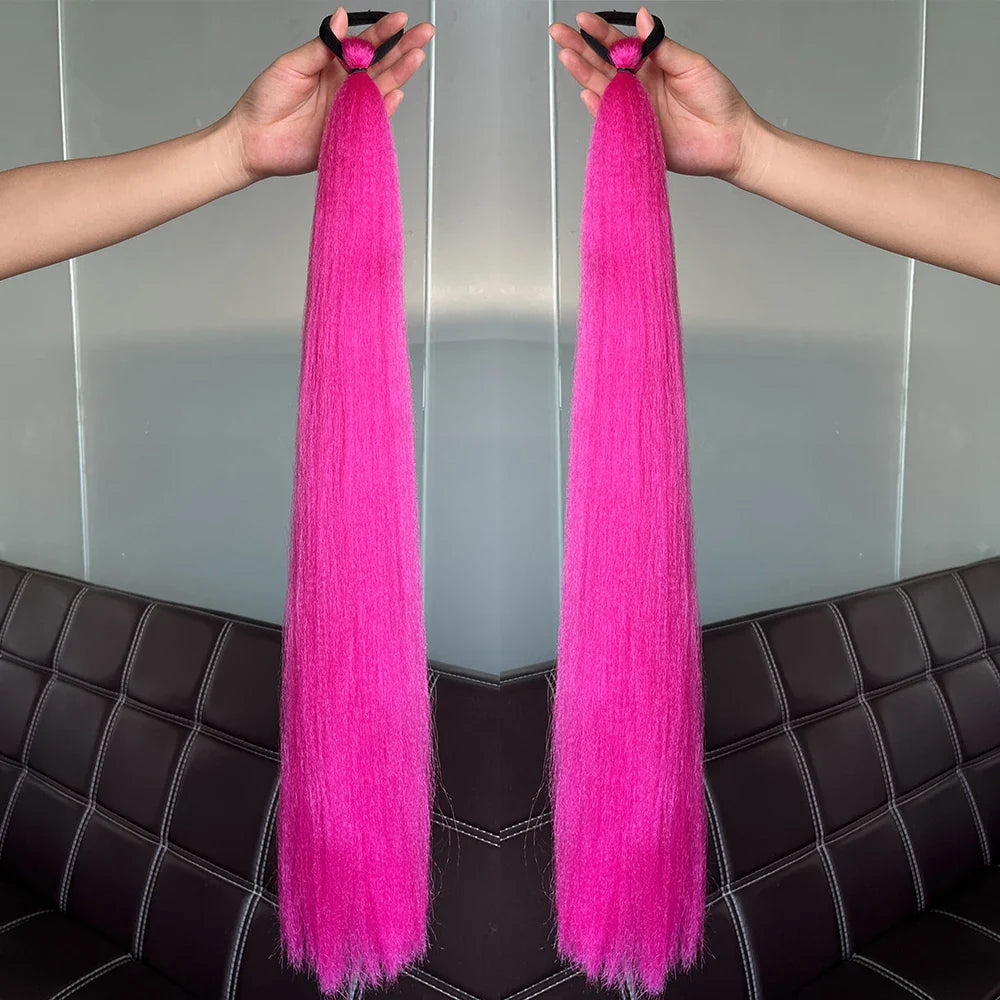 Women's Clip In Ponytail Extension Multi-Color Synthetic Long Hairpiece