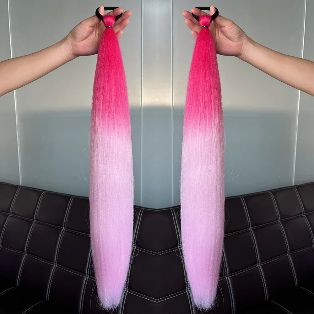 Women's Clip In Ponytail Extension Multi-Color Synthetic Long Hairpiece