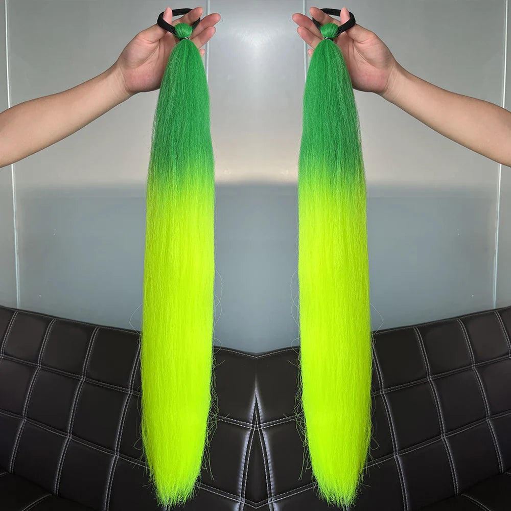 Women's Clip In Ponytail Extension Multi-Color Synthetic Long Hairpiece