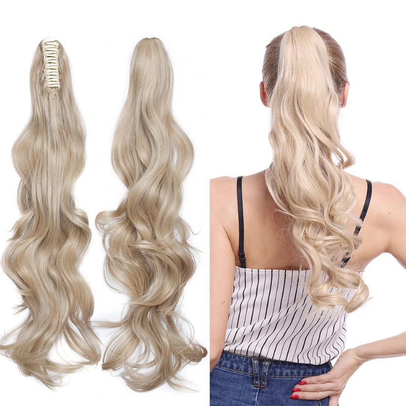 Women's Clip In Ponytail Extension Straight Wavy High-Temperature Fiber