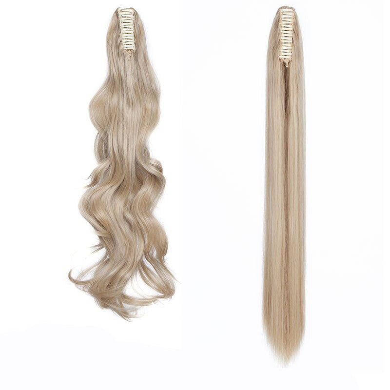 Women's Clip In Ponytail Extension Straight Wavy High-Temperature Fiber