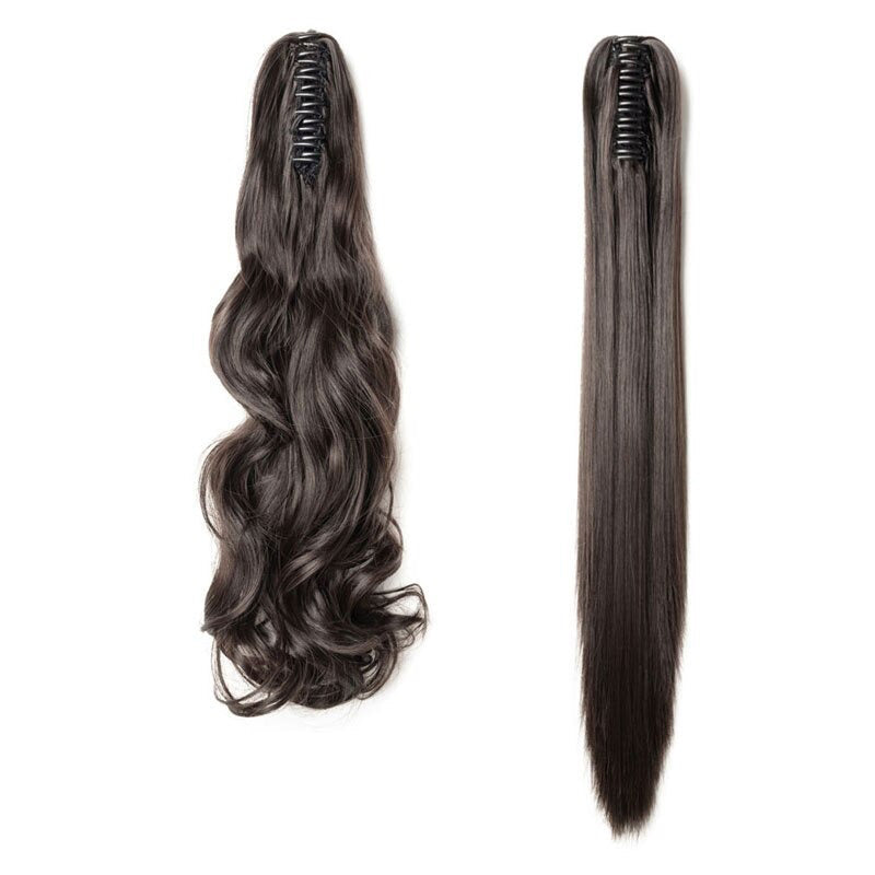 Women's Clip In Ponytail Extension Straight Wavy High-Temperature Fiber