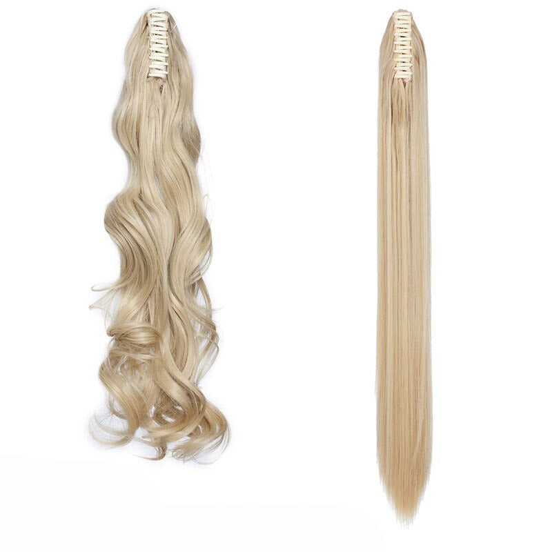 Women's Clip In Ponytail Extension Straight Wavy High-Temperature Fiber
