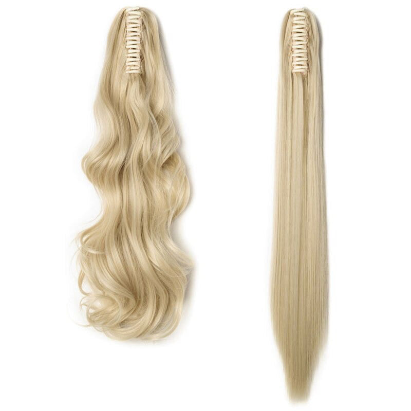 Women's Clip In Ponytail Extension Straight Wavy High-Temperature Fiber