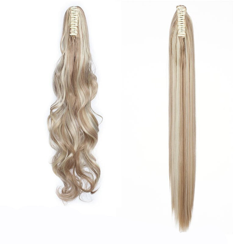 Women's Clip In Ponytail Extension Straight Wavy High-Temperature Fiber