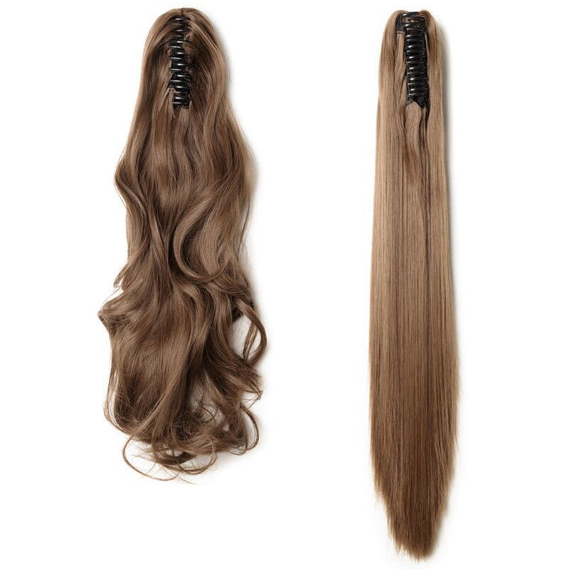 Women's Clip In Ponytail Extension Straight Wavy High-Temperature Fiber
