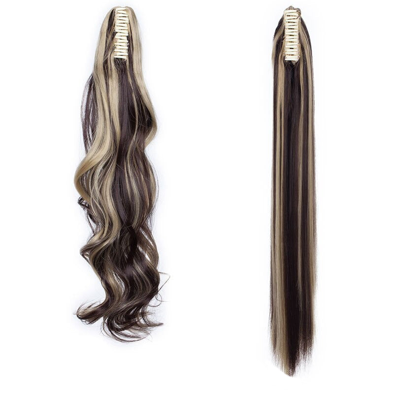 Women's Clip In Ponytail Extension Straight Wavy High-Temperature Fiber