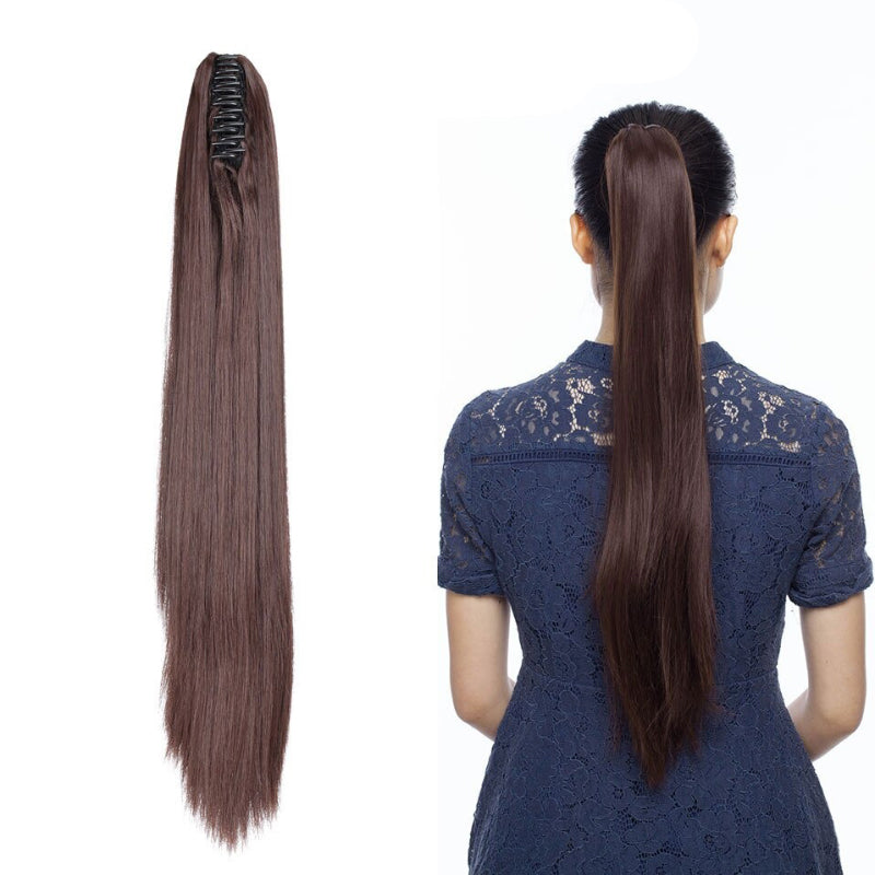 Women's Clip In Ponytail Extension Straight Wavy High-Temperature Fiber