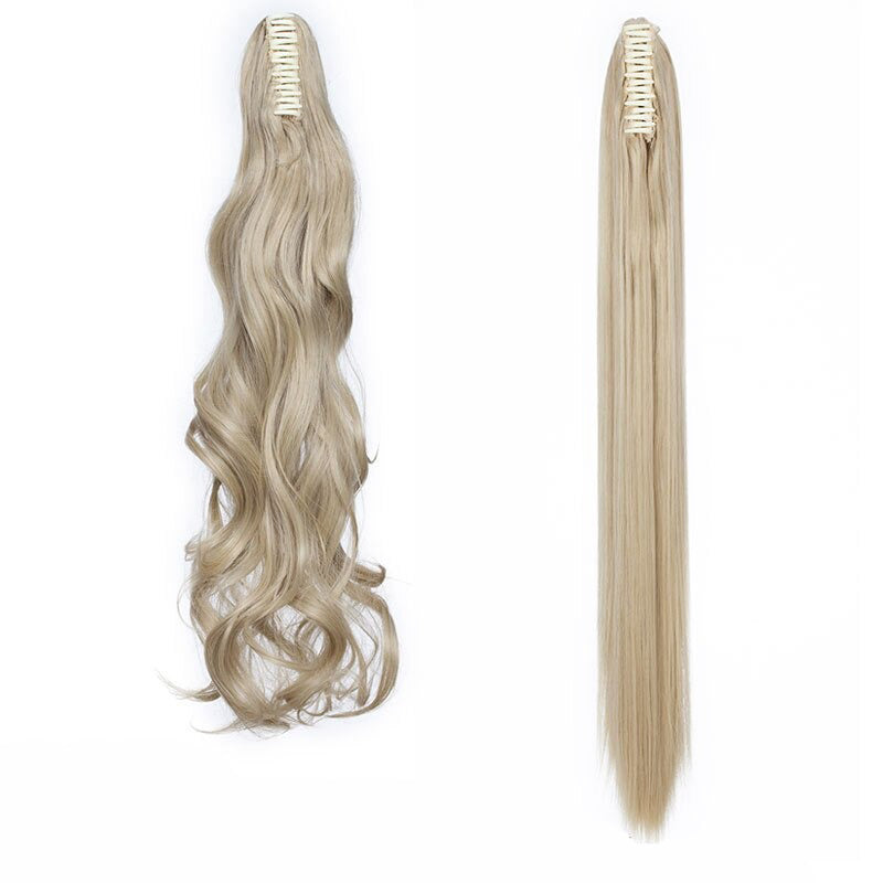 Women's Clip In Ponytail Extension Straight Wavy High-Temperature Fiber