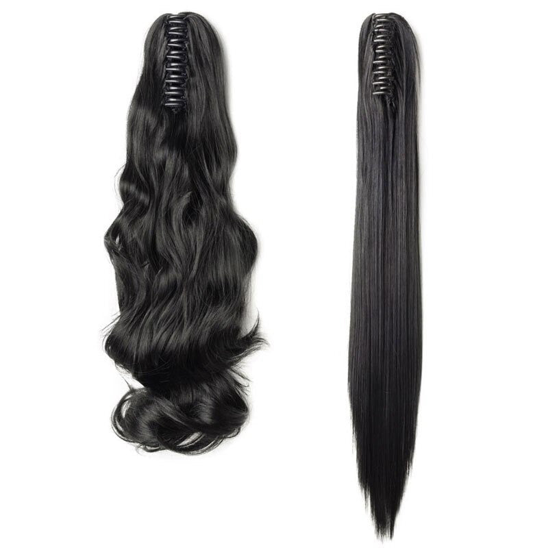 Women's Clip In Ponytail Extension Straight Wavy High-Temperature Fiber