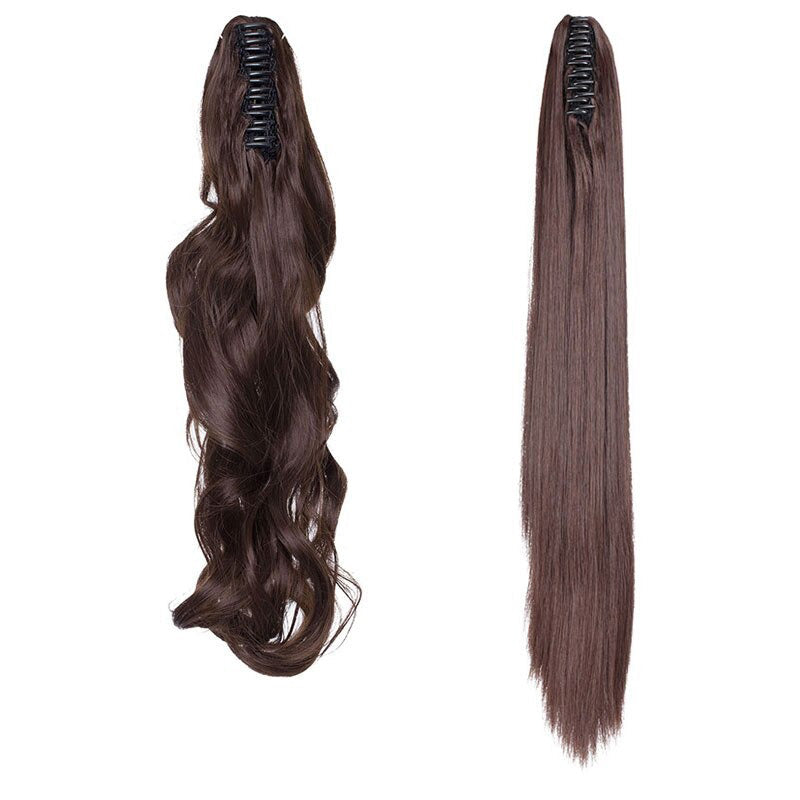 Women's Clip In Ponytail Extension Straight Wavy High-Temperature Fiber
