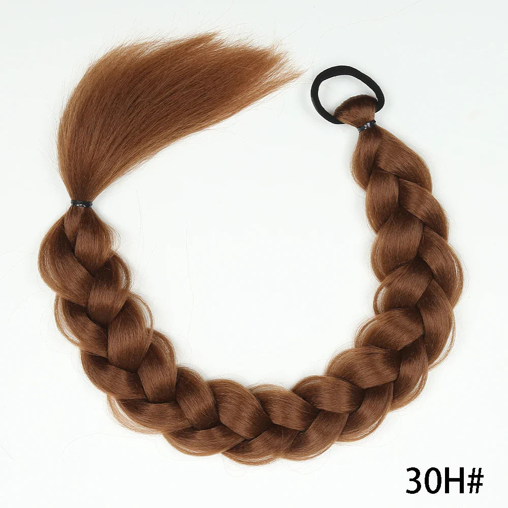 Women's Clip In Ponytail Extensions 24 Inch Synthetic Twist Braid
