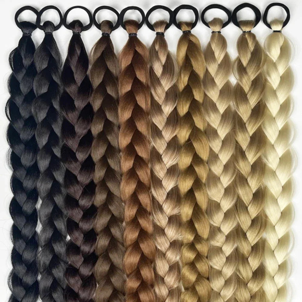 Women's Clip In Ponytail Extensions 24 Inch Synthetic Twist Braid
