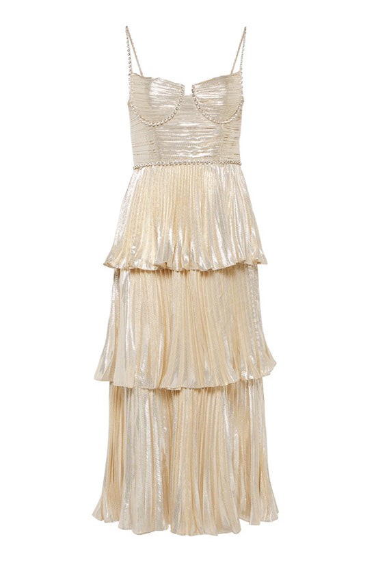 Women's Cocktail Dress Champagne Metallic Polyester Fishtail