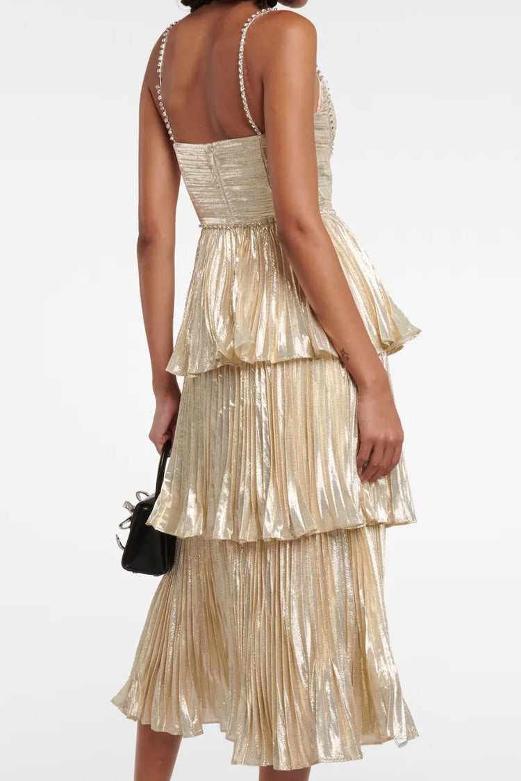 Women's Cocktail Dress Champagne Metallic Polyester Fishtail