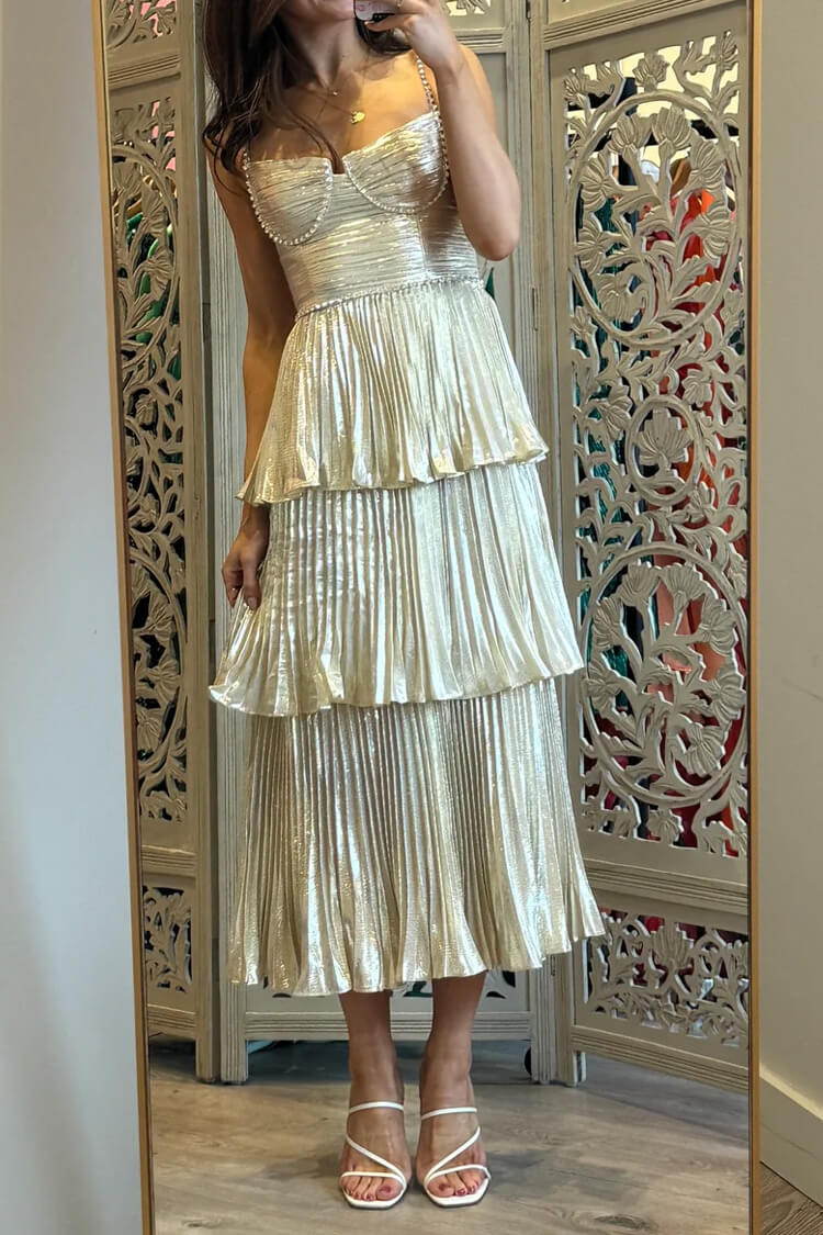 Women's Cocktail Dress Champagne Metallic Polyester Fishtail