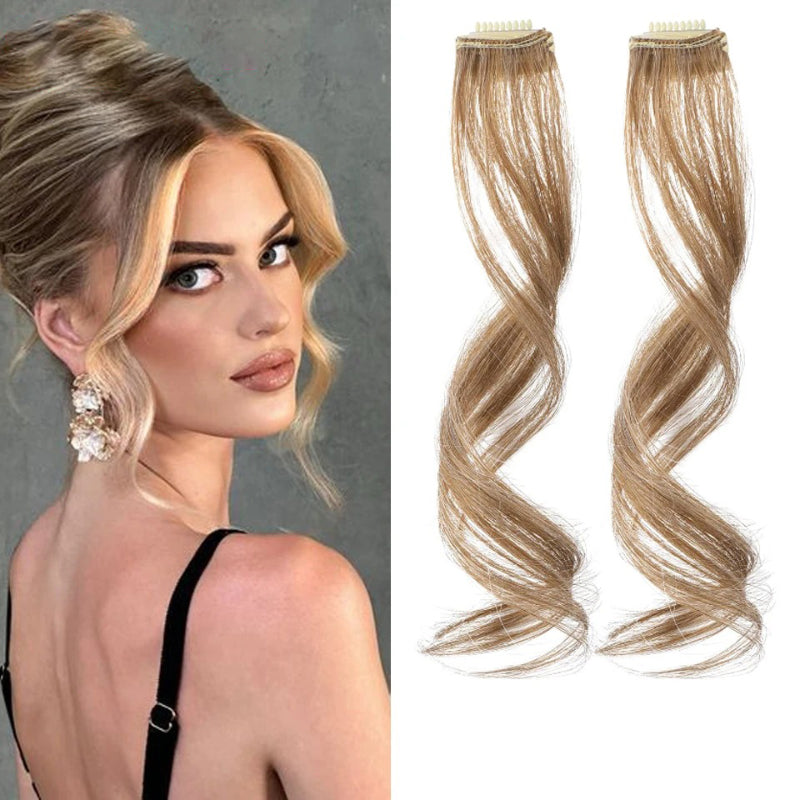 Women's Curly Clip-In Fringe Bangs Hair Extension Brown Synthetic