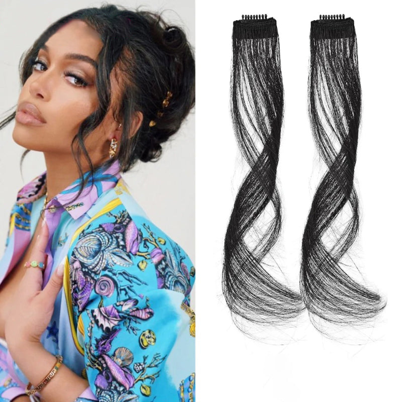 Women's Curly Clip-In Fringe Bangs Hair Extension Brown Synthetic