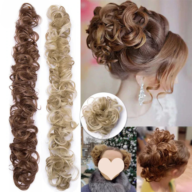 Women's Curly Hair Extensions Brown High-Temperature Fiber