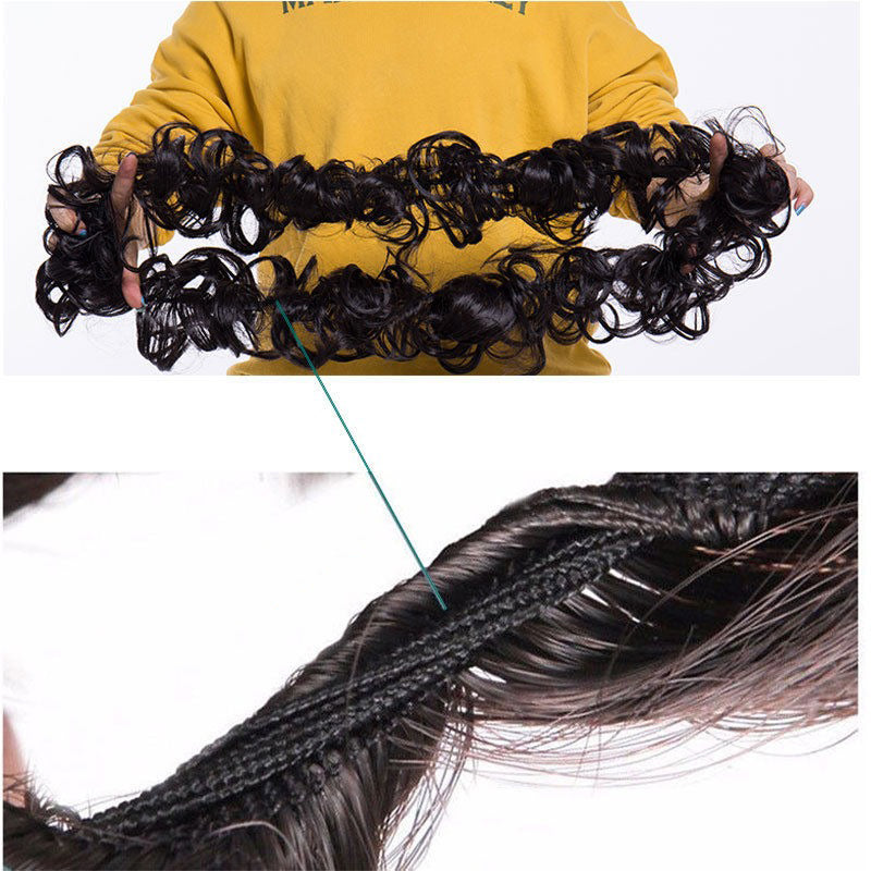 Women's Curly Hair Extensions Brown High-Temperature Fiber