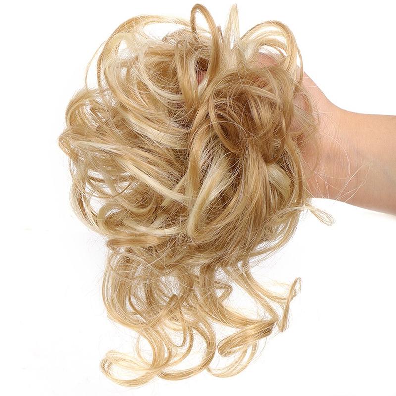 Women's Curly Hair Extensions Brown High-Temperature Fiber Scrunchie