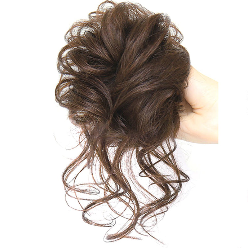 Women's Curly Hair Extensions Brown High-Temperature Fiber Scrunchie