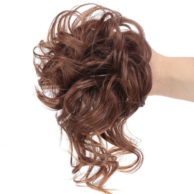 Women's Curly Hair Extensions Brown High-Temperature Fiber Scrunchie