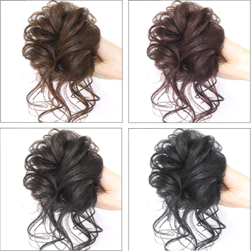 Women's Curly Hair Extensions Brown High-Temperature Fiber Scrunchie