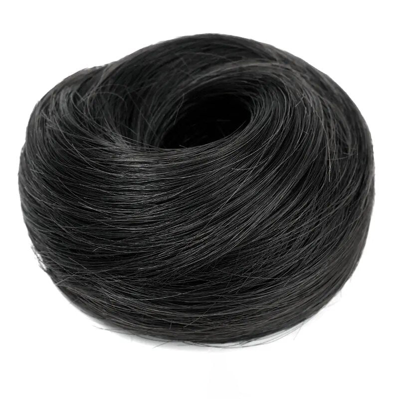 Women's Curly Hair Scrunchie Black Silk Hair Ties