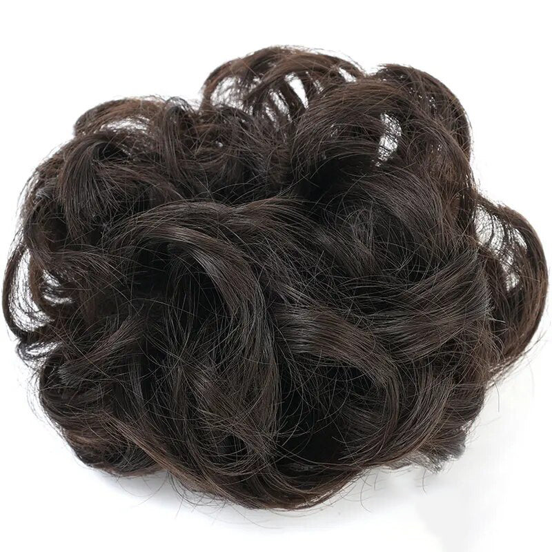 Women's Curly Hair Scrunchie Black Silk Hair Ties