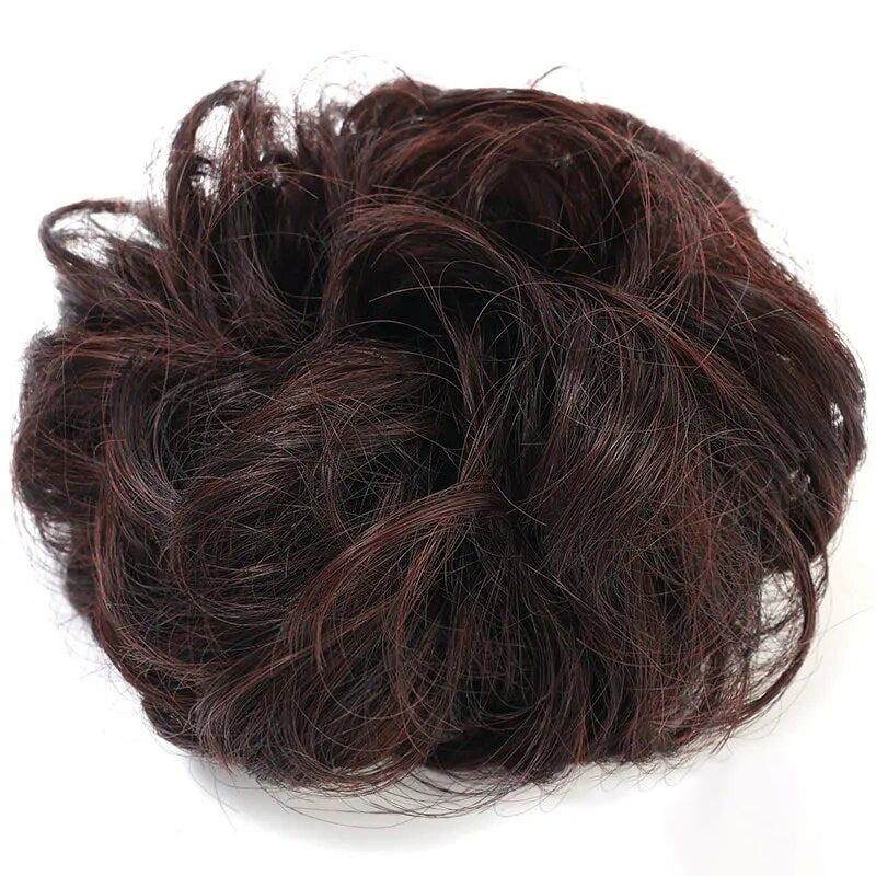 Women's Curly Hair Scrunchie Black Silk Hair Ties