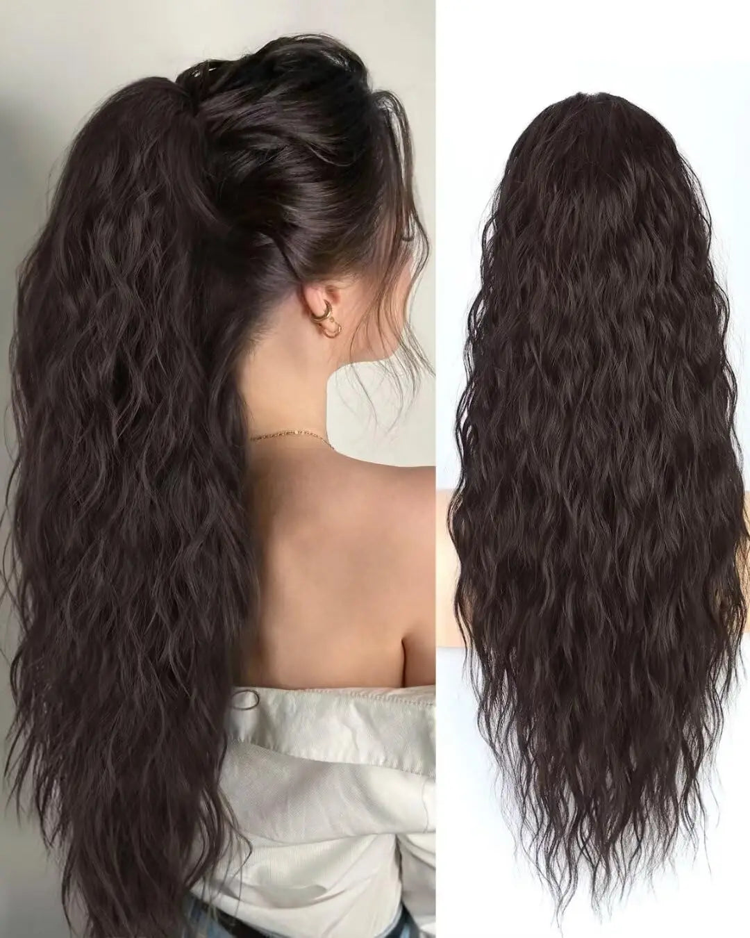 Women's Curly Ponytail Extension 26 Inch Drawstring Synthetic Hairpiece