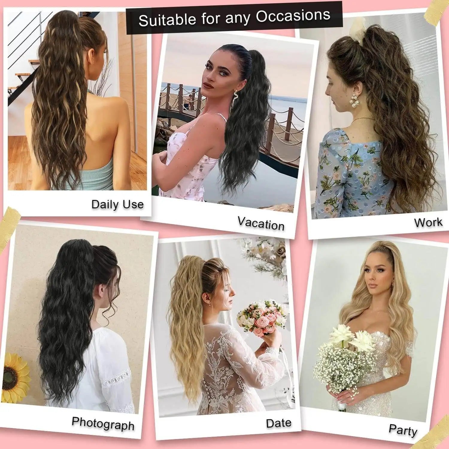 Women's Curly Ponytail Extension 26 Inch Drawstring Synthetic Hairpiece