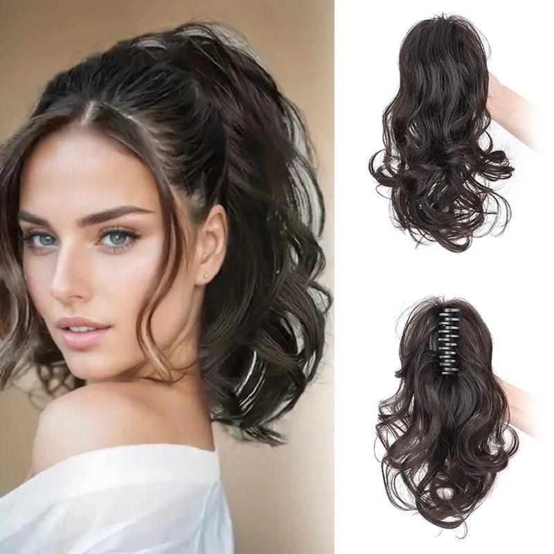 Women's Curly Ponytail Extensions 12 Inch Synthetic Clip In Hair