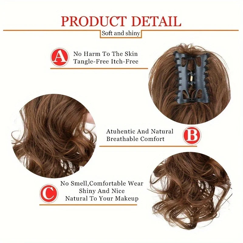Women's Curly Ponytail Extensions 12 Inch Synthetic Clip In Hair