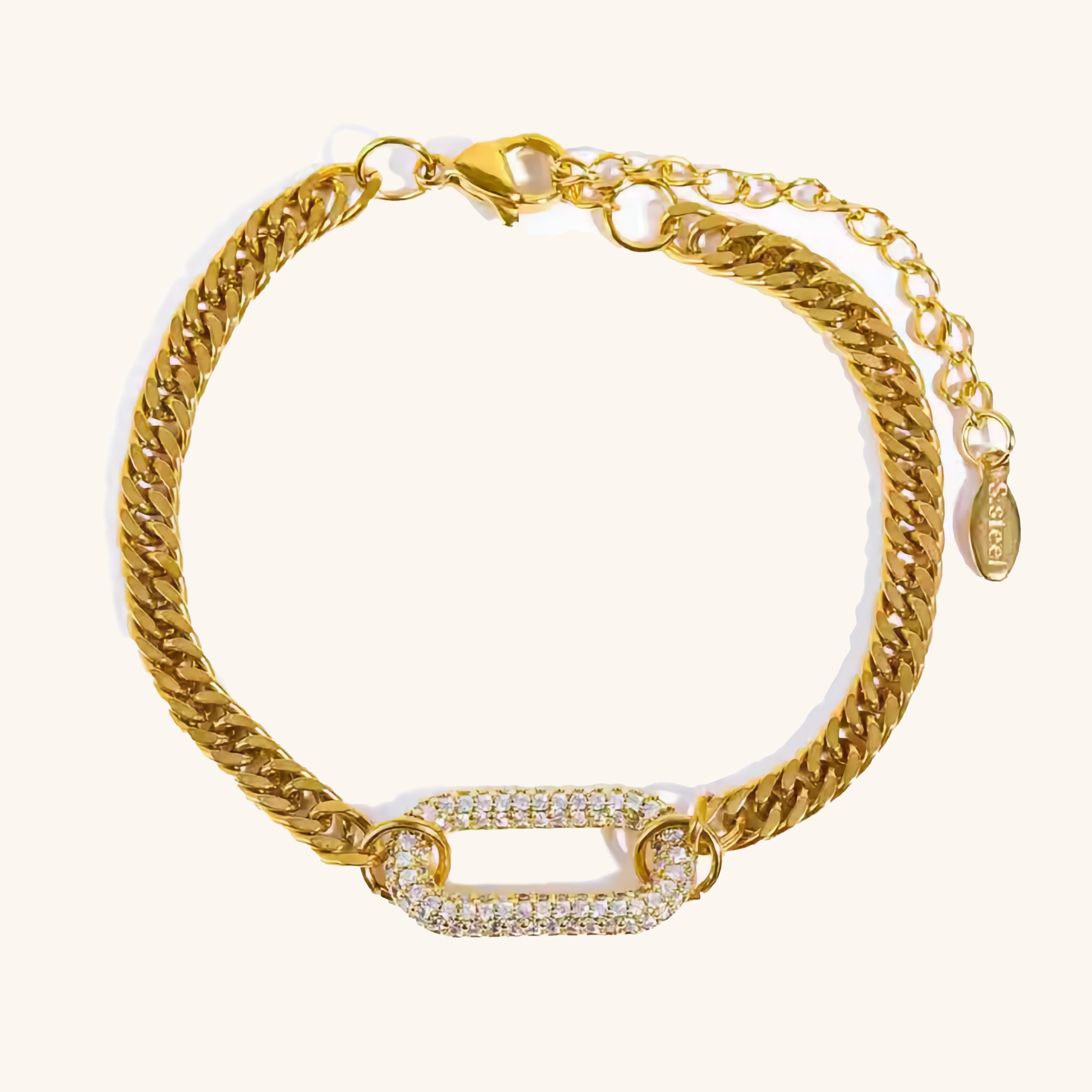 Women's Diamond Bracelet Gold Stainless Steel