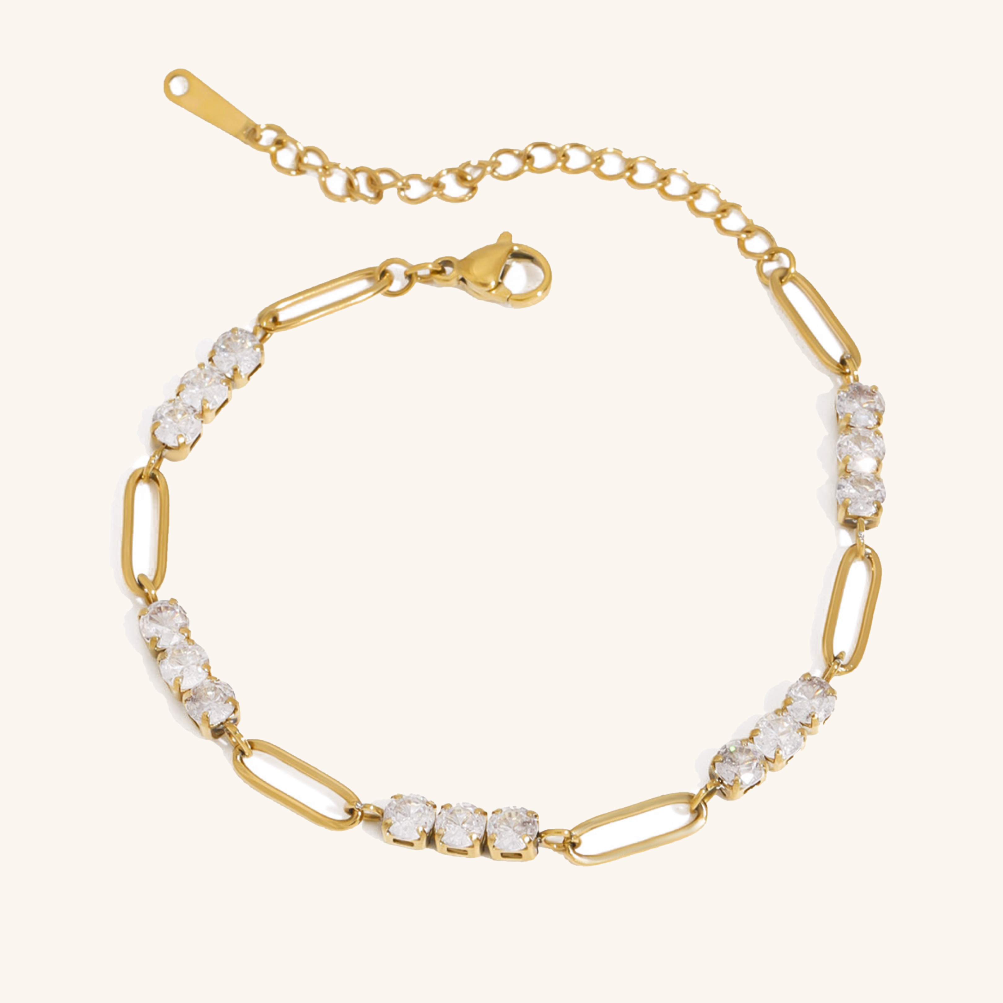 Women's Diamond Bracelet Gold Stainless Steel