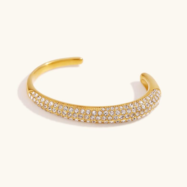 Women's Diamond Bracelet Gold Stainless Steel Elegant Design