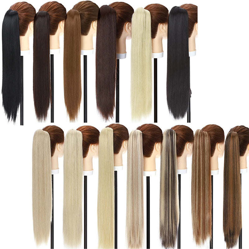 Women's Extra Long Ponytail Hair Extensions Brown High-Temperature Fiber