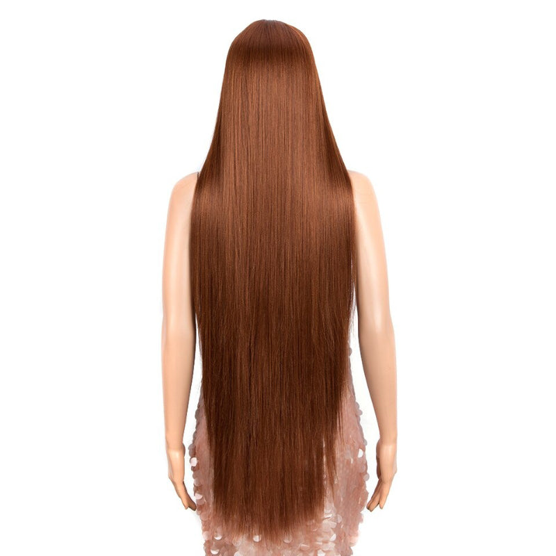 Women's Extra Long Straight Wig Black Heat-Resistant Fiber