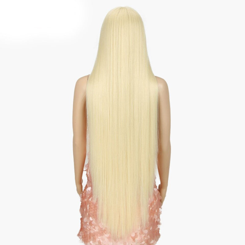 Women's Extra Long Straight Wig Black Heat-Resistant Fiber